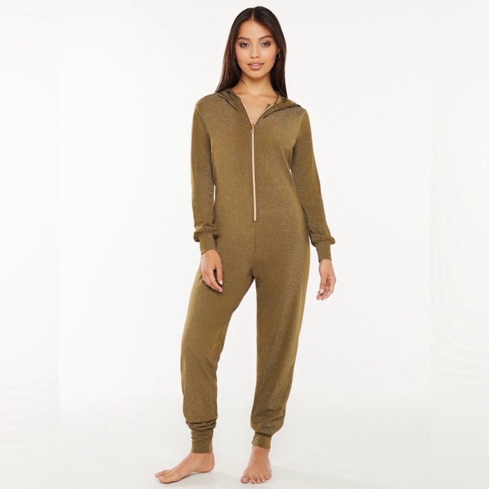 Savage FENTY Cozy Zip-Front Hooded Onesie in Olive